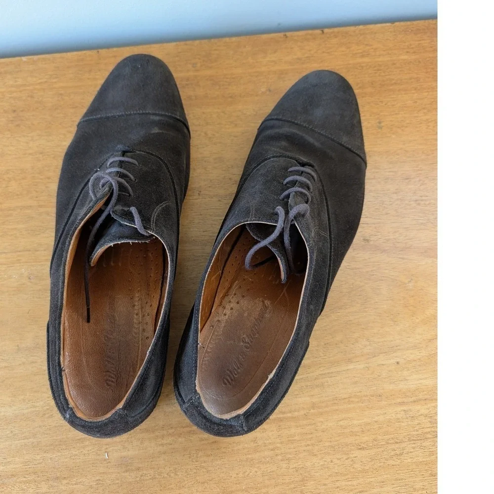 Wolf &‎ Shepherd Closer Cap Toe Oxford Brown Suede Dress Shoes 9717 D 13 P